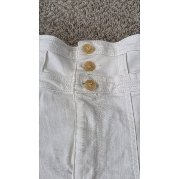 Anthropologie Pilcro Wanderer White Denim Jean Shorts Women 30 High Rise 8 - Picture 8 of 14